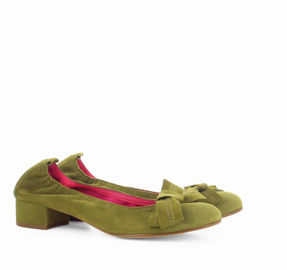 Le Babe BALLERINE IN VELOUR ALOE Nuovo