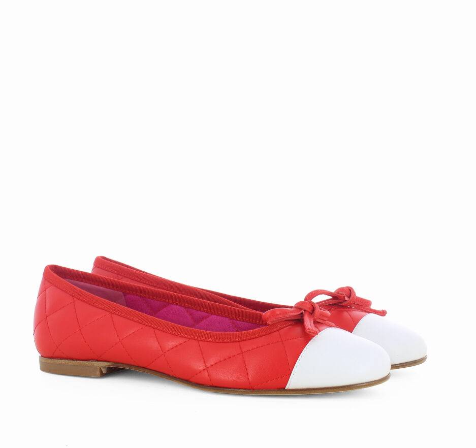 Le Babe BALLERINE IN NAPPA ROSSA Spedizione Gratuita
