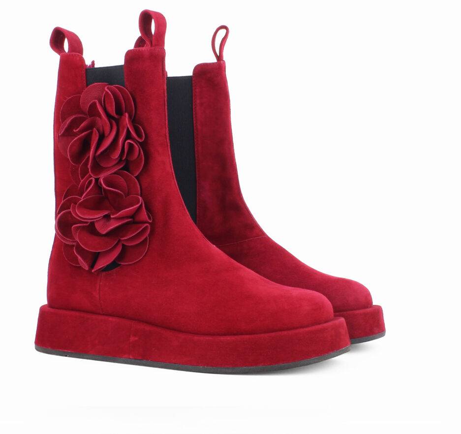 Le Babe BOOTS IN VELOUR CHERRY Vendite Flash