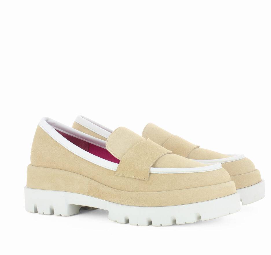 Le Babe MOCASSINI IN VELOUR NUT In Linea