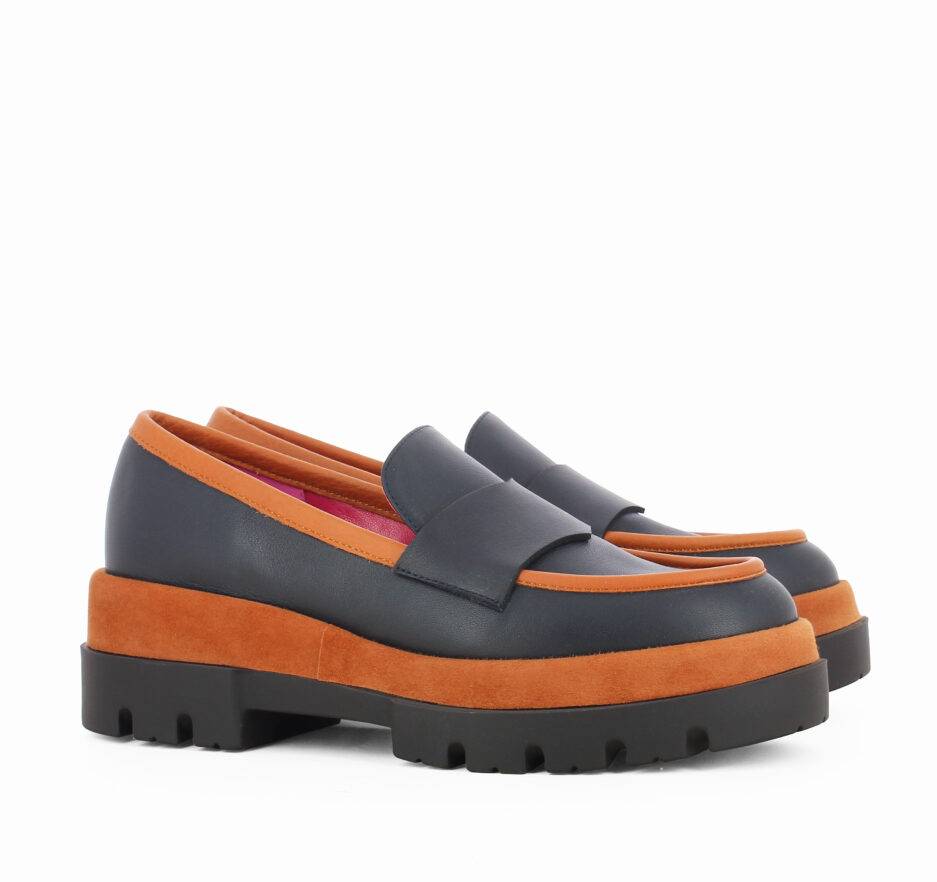 Le Babe MOCASSINI IN VITELLO BLU Moda