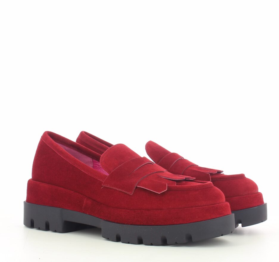 Le Babe MOCASSINI IN VELOUR SCARLET 2025
