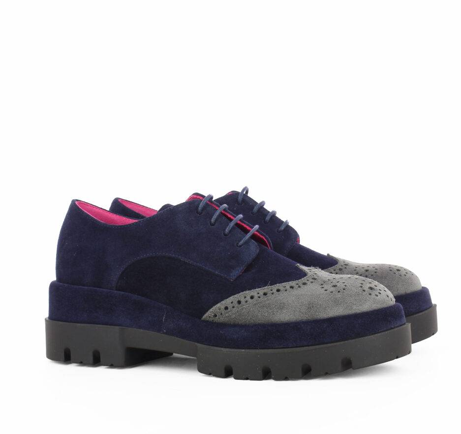 Le Babe ALLACCIATE IN SCAMOSCIATO BLU Spedizione Gratuita