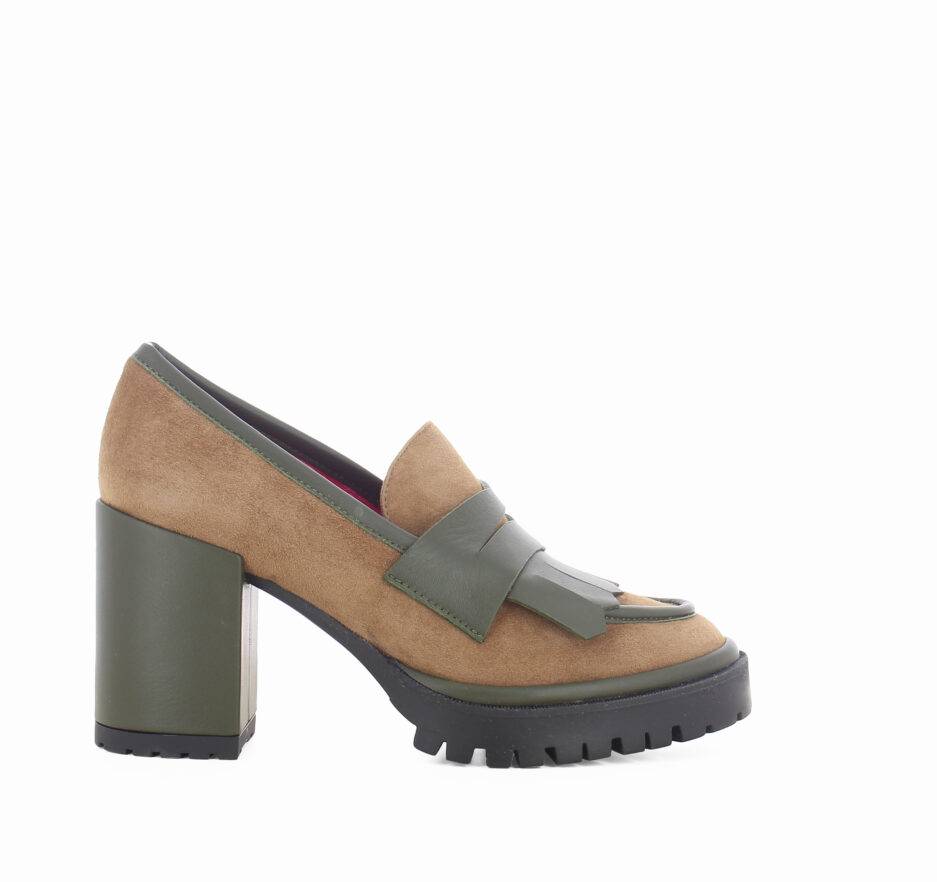 Le Babe MOCASSINI IN VELOUR TAUPE Sottocosto