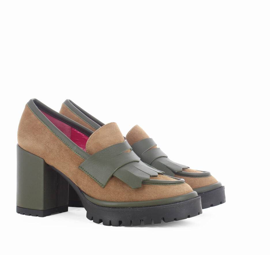 Le Babe MOCASSINI IN VELOUR TAUPE Sottocosto