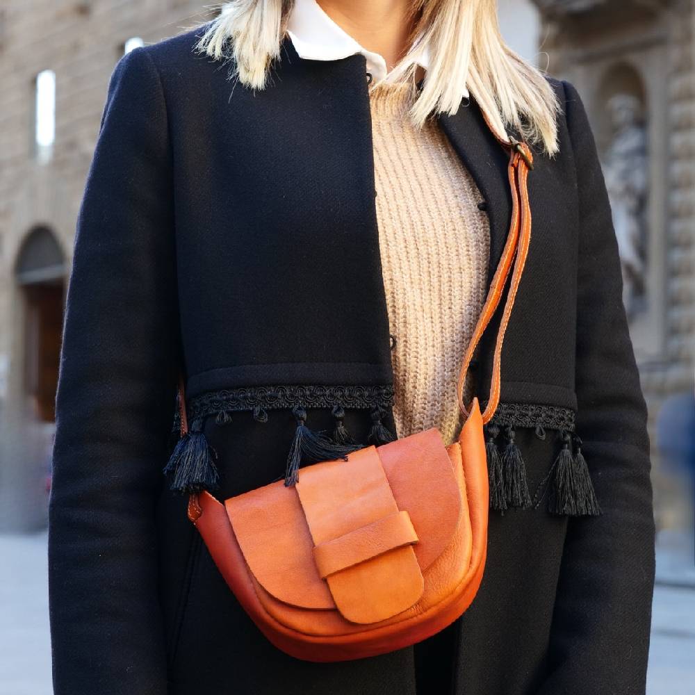Lartigiano Del Cuoio Minibag artigianale da donna in morbida pelle Made in Italy Nuova