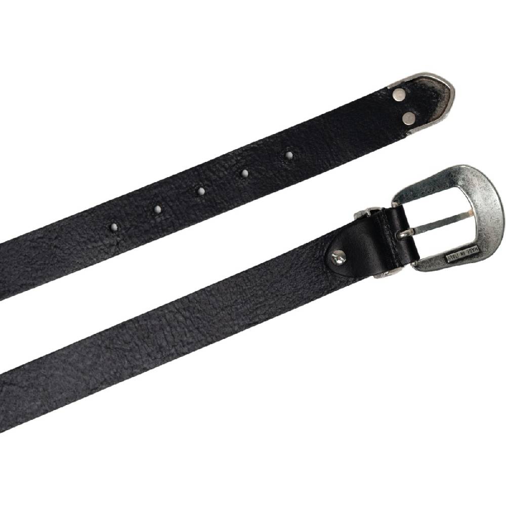 Lartigiano Del Cuoio Cintura western donna in pelle nero con puntale in metallo inciso Spedizione Gratuita