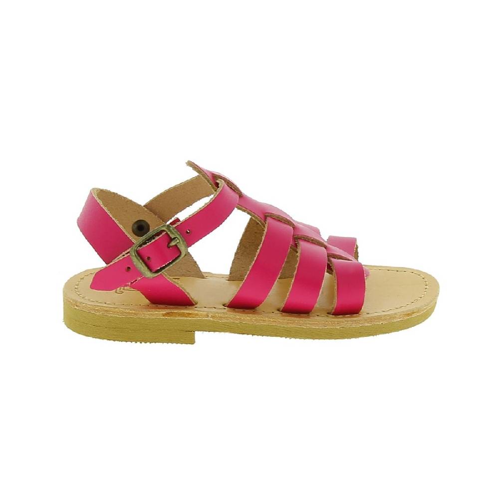Lartigiano Del Cuoio Sandali gladiatore da bambina in pelle di vitello fucsia chiusura con fibbia Shopping Online