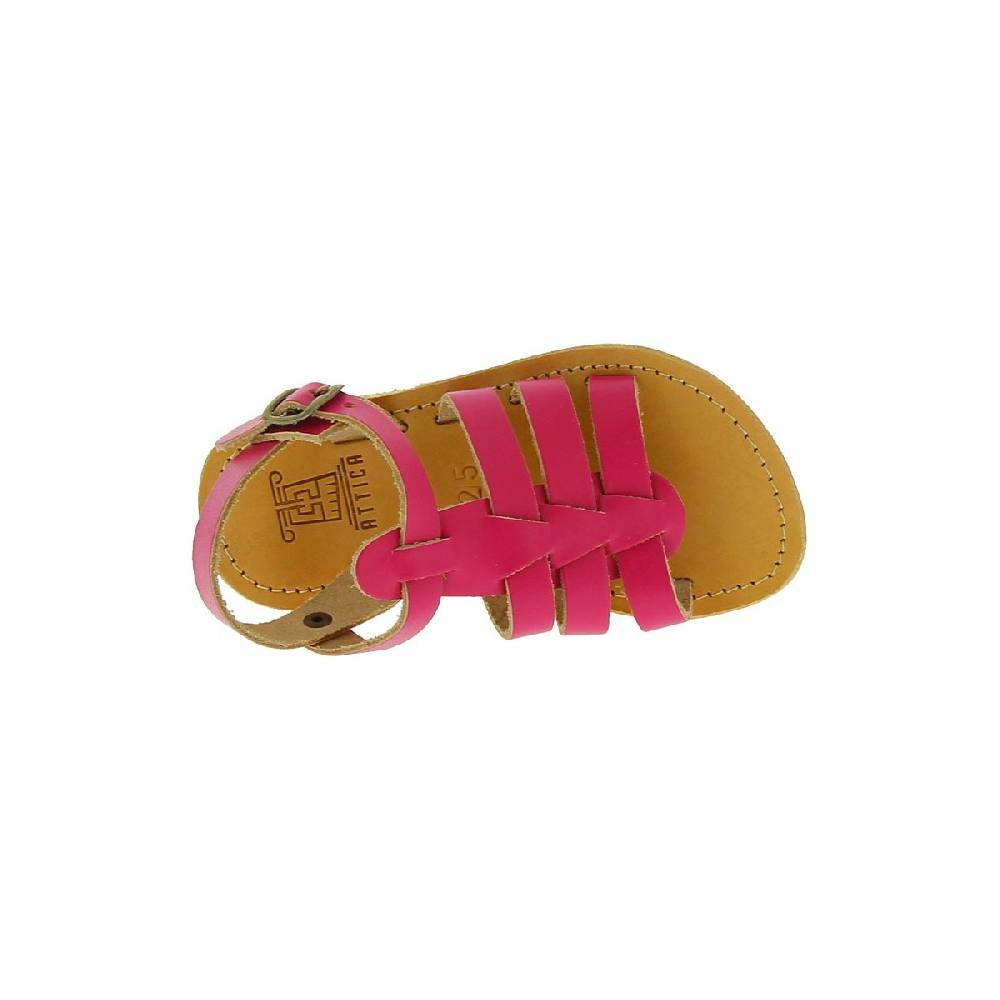 Lartigiano Del Cuoio Sandali gladiatore da bambina in pelle di vitello fucsia chiusura con fibbia Shopping Online