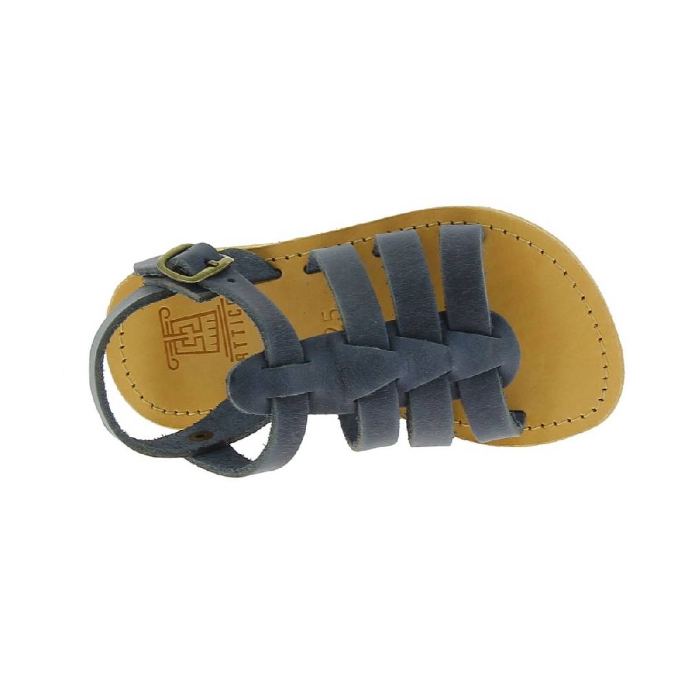 Lartigiano Del Cuoio Sandalo da bambino in morbida pelle nubuck blu chiusura con fibbia Sottocosto