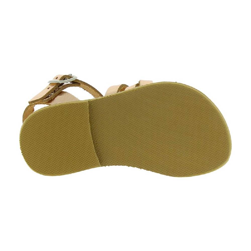 Lartigiano Del Cuoio Sandali intrecciati gladiatore da bambina in pelle di vitello laminata oro rosa chiusura con fibbia Convenienza