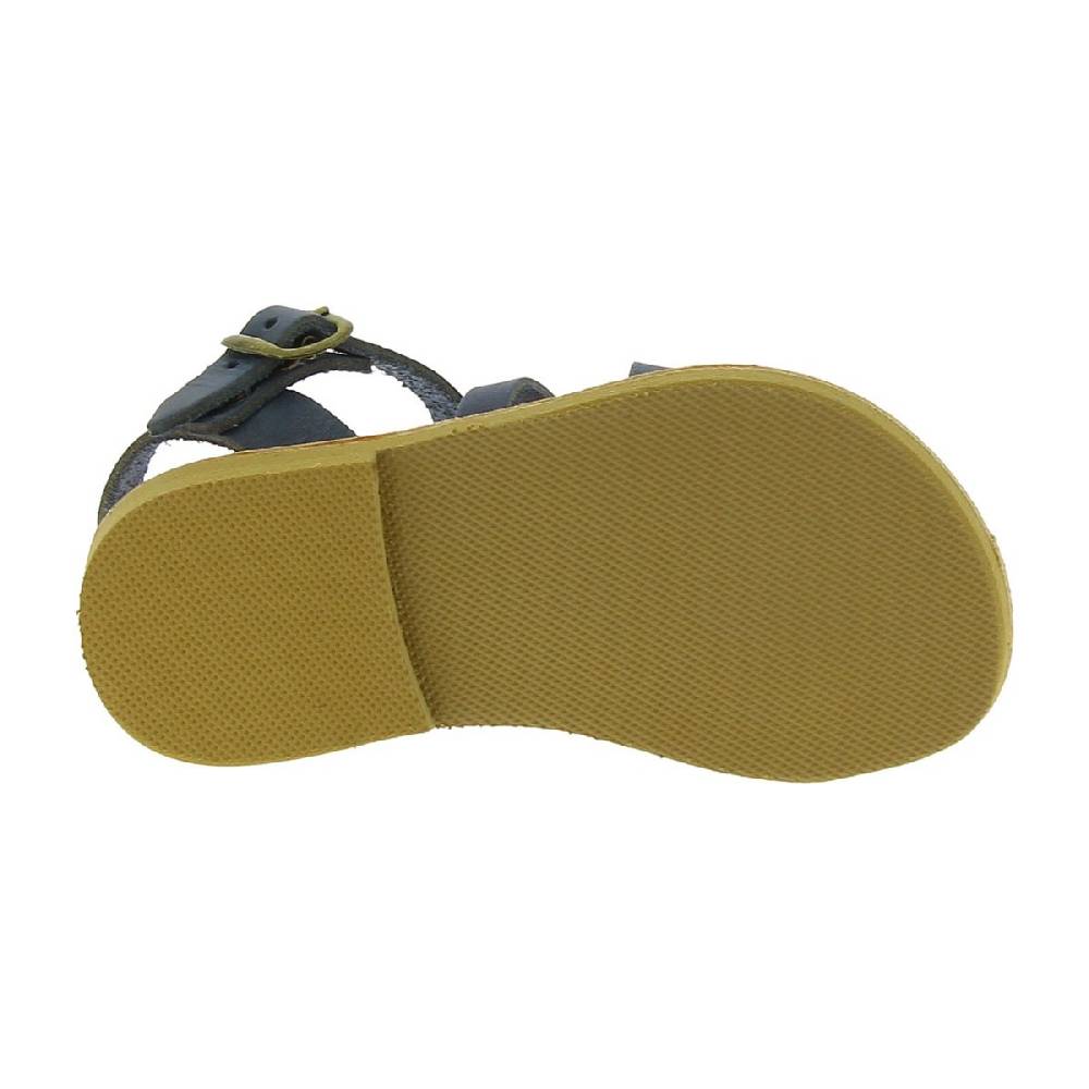 Lartigiano Del Cuoio Sandali intrecciati gladiatore da bambino in pelle nubuck blu chiusura con fibbia Novità