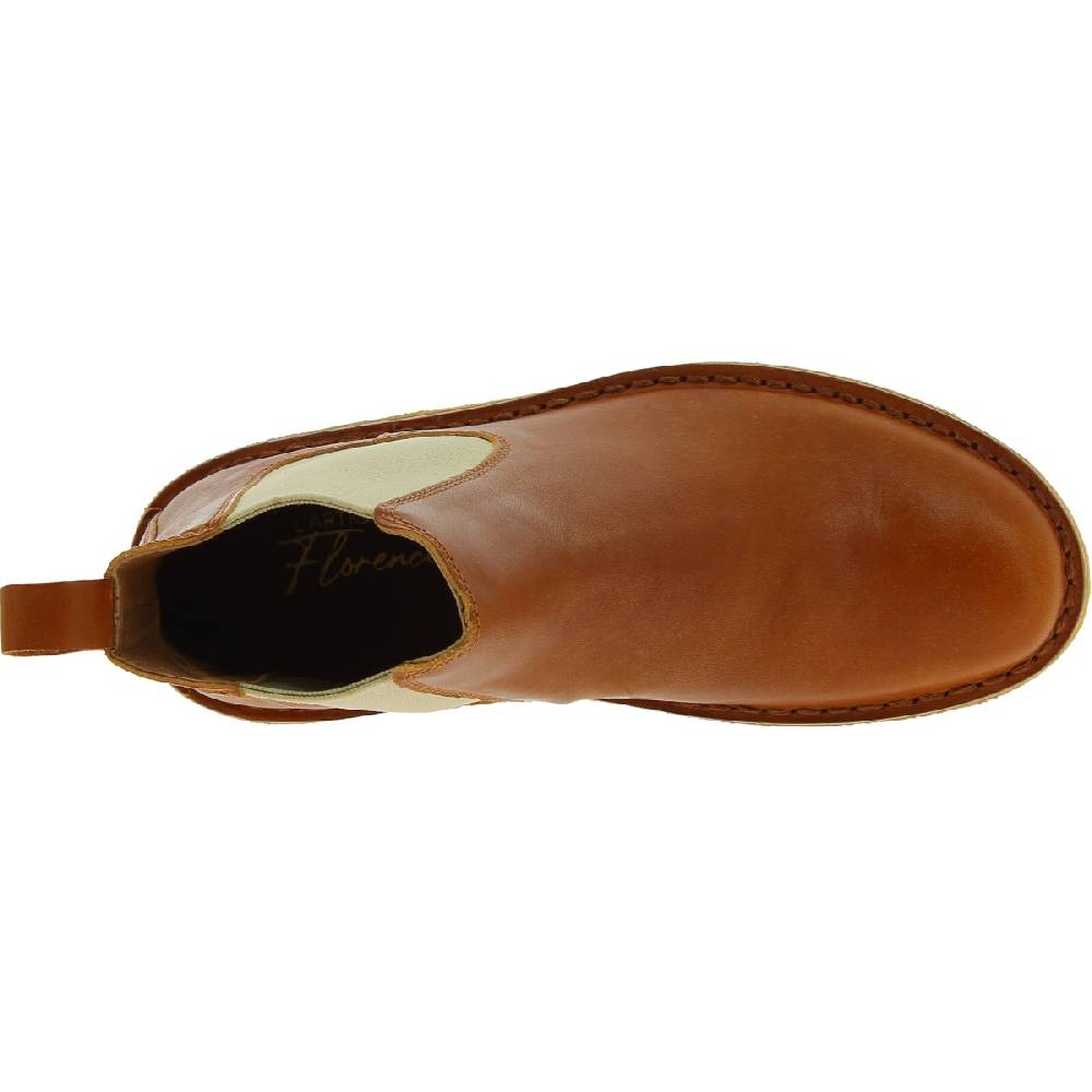 Lartigiano Del Cuoio Stivaletti chelsea donna in pelle marrone e suola in para artigianali Outlet