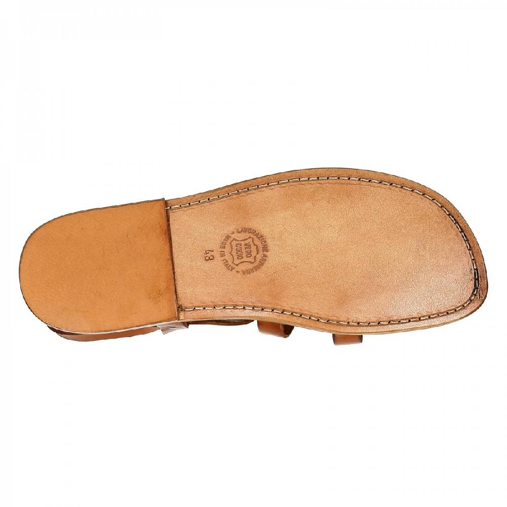 Lartigiano Del Cuoio Sandali francescani uomo fatti a mano in pelle color cuoio antico Offerte