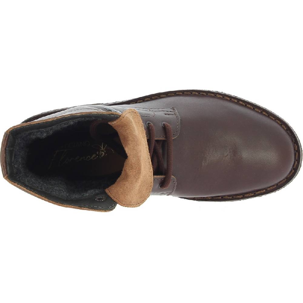 Lartigiano Del Cuoio Stivaletti da donna in pelle marrone scuro con fodera invernale Moda