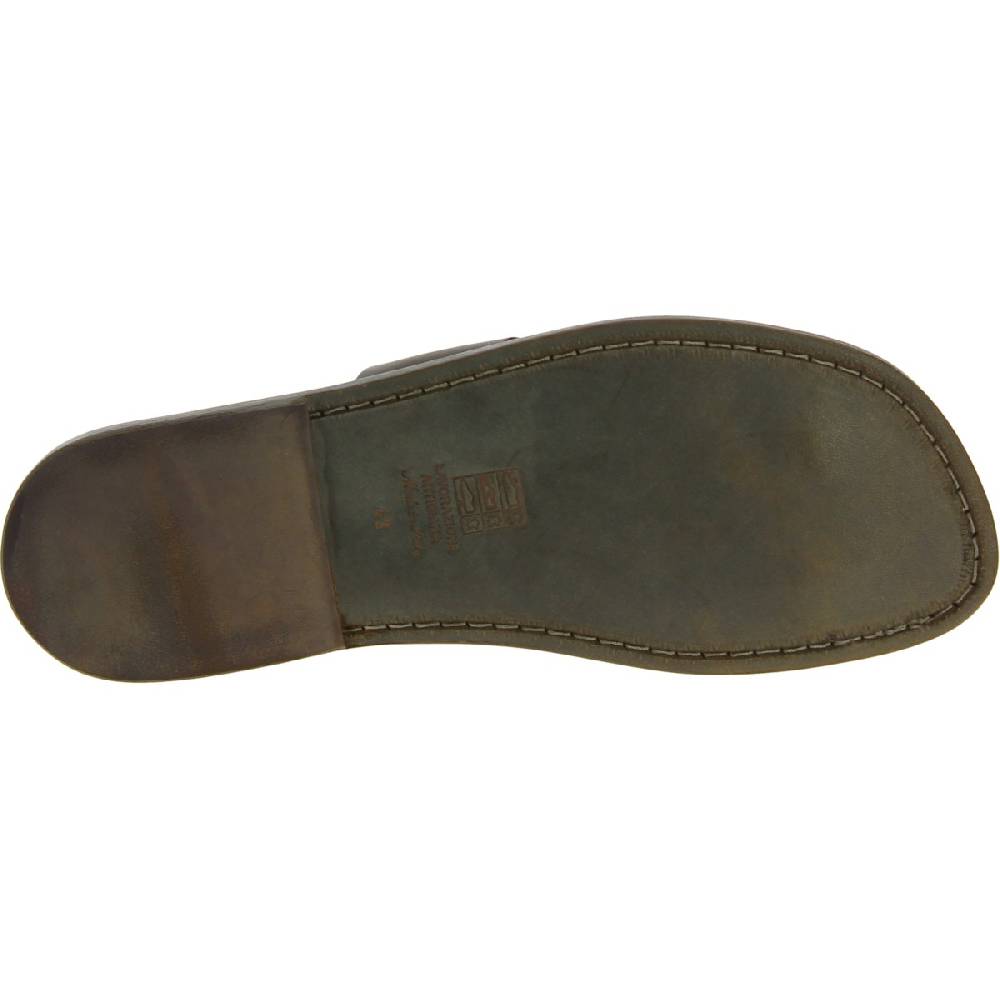 Lartigiano Del Cuoio Ciabatte infradito da uomo in pelle color fango fatti a mano Negozi Online
