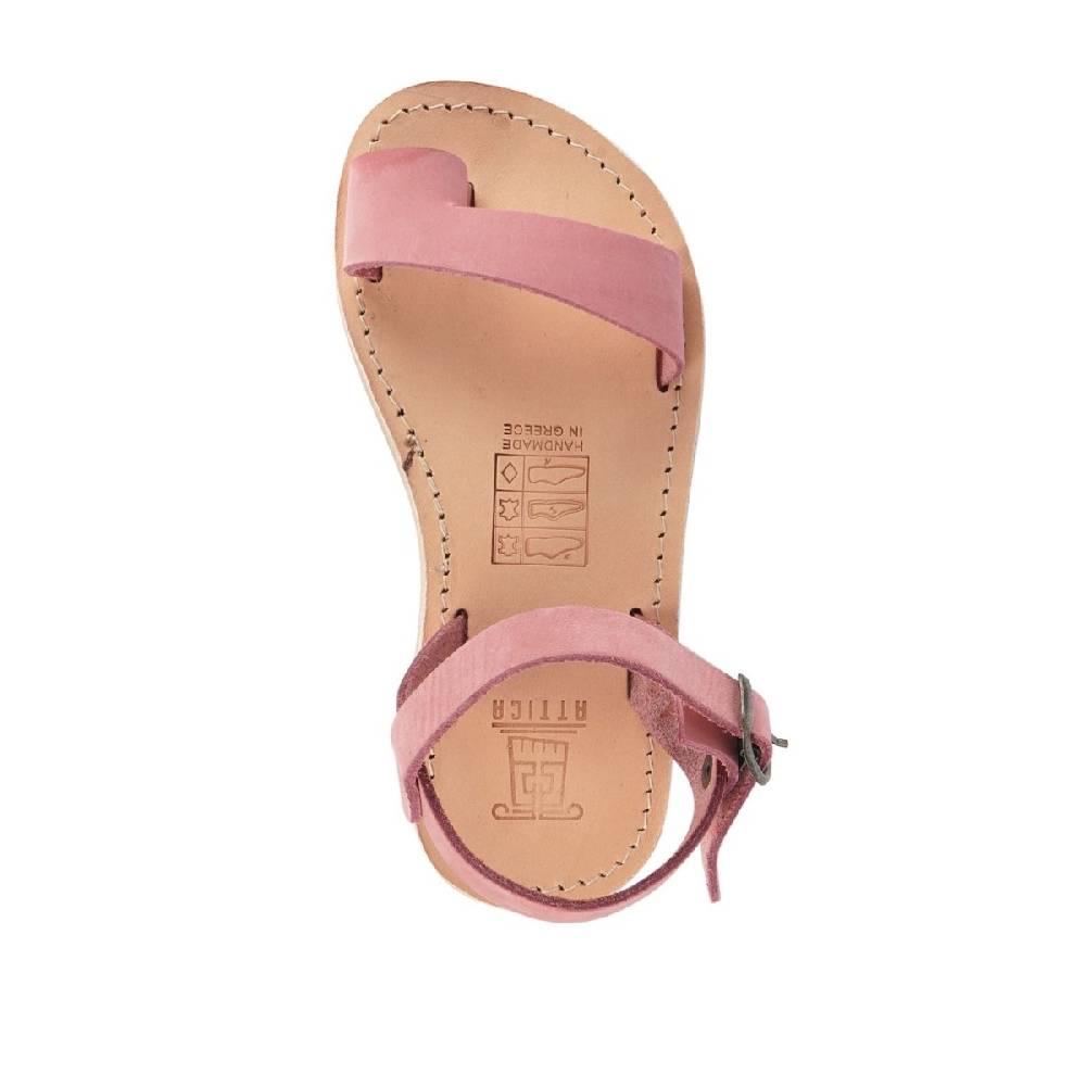 Lartigiano Del Cuoio Sandali infradito da bambina in pelle nubuk rosa chiusura con fibbia Offerte