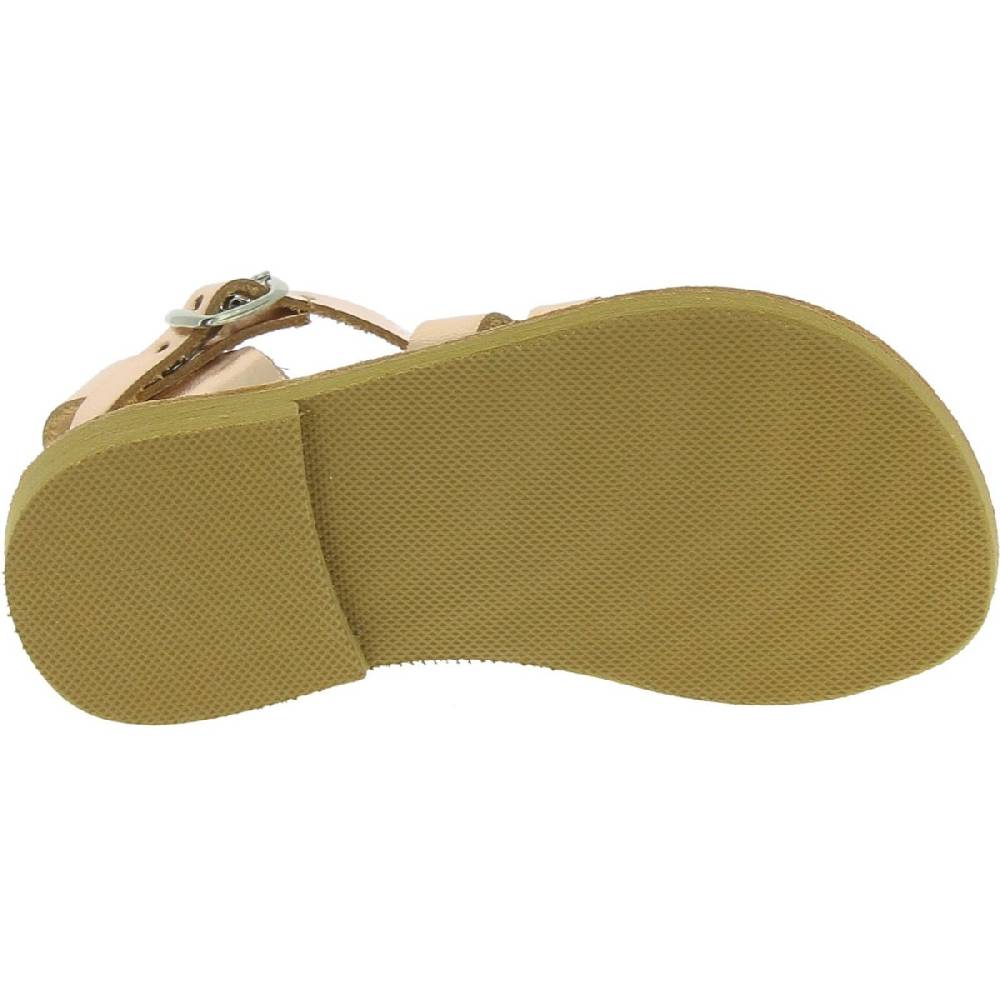 Lartigiano Del Cuoio Sandali gladiatore da bambina in pelle di vitello laminata oro rosa chiusura con fibbia Vendite Flash