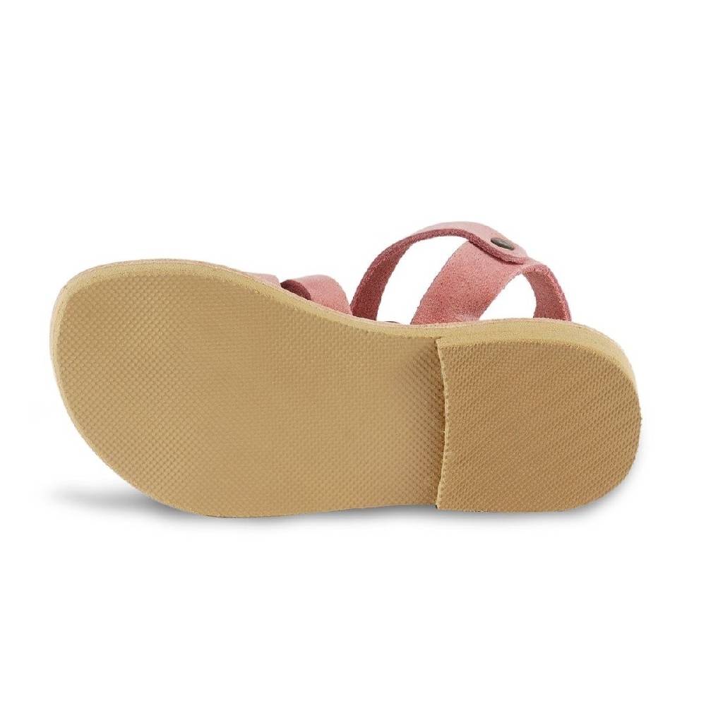Lartigiano Del Cuoio Sandalo da bambina in morbida pelle nubuck rosa chiusura con fibbia In Saldo