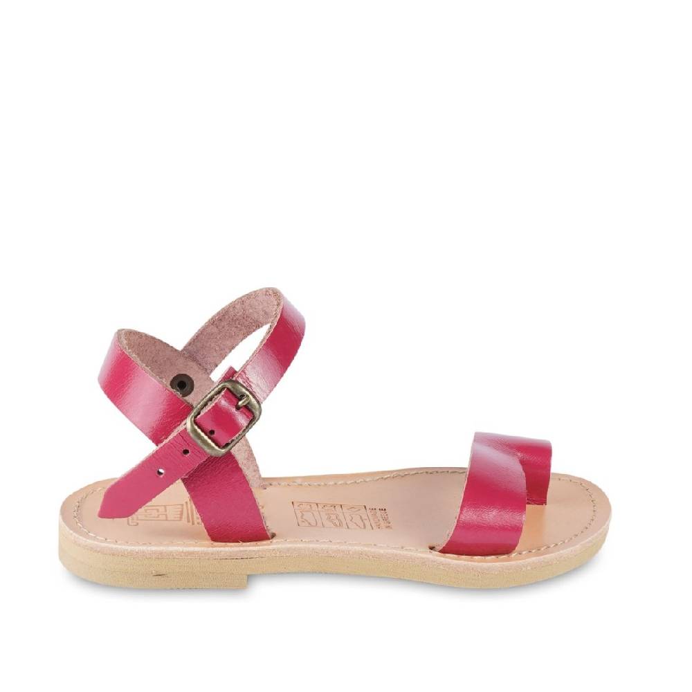 Lartigiano Del Cuoio Sandali infradito da bambina in pelle di vitello fucsia chiusura con fibbia 2025
