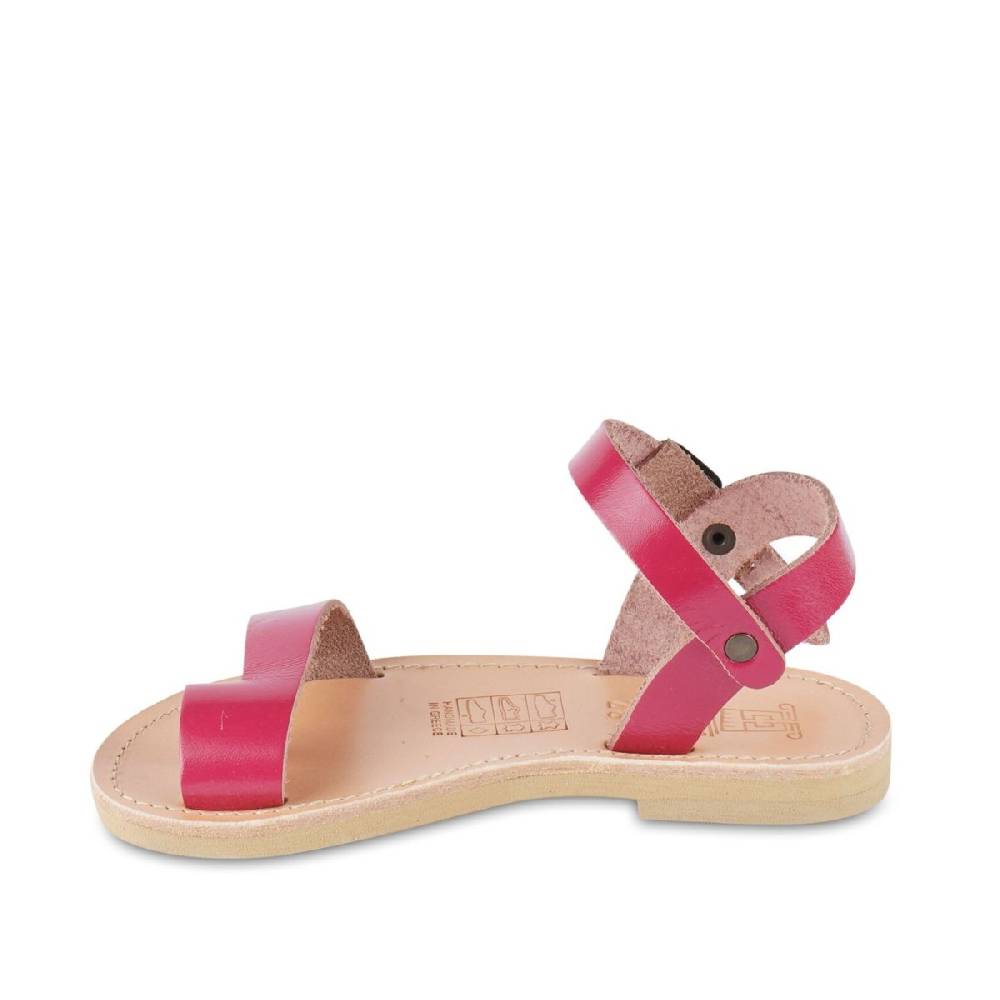 Lartigiano Del Cuoio Sandali infradito da bambina in pelle di vitello fucsia chiusura con fibbia 2025