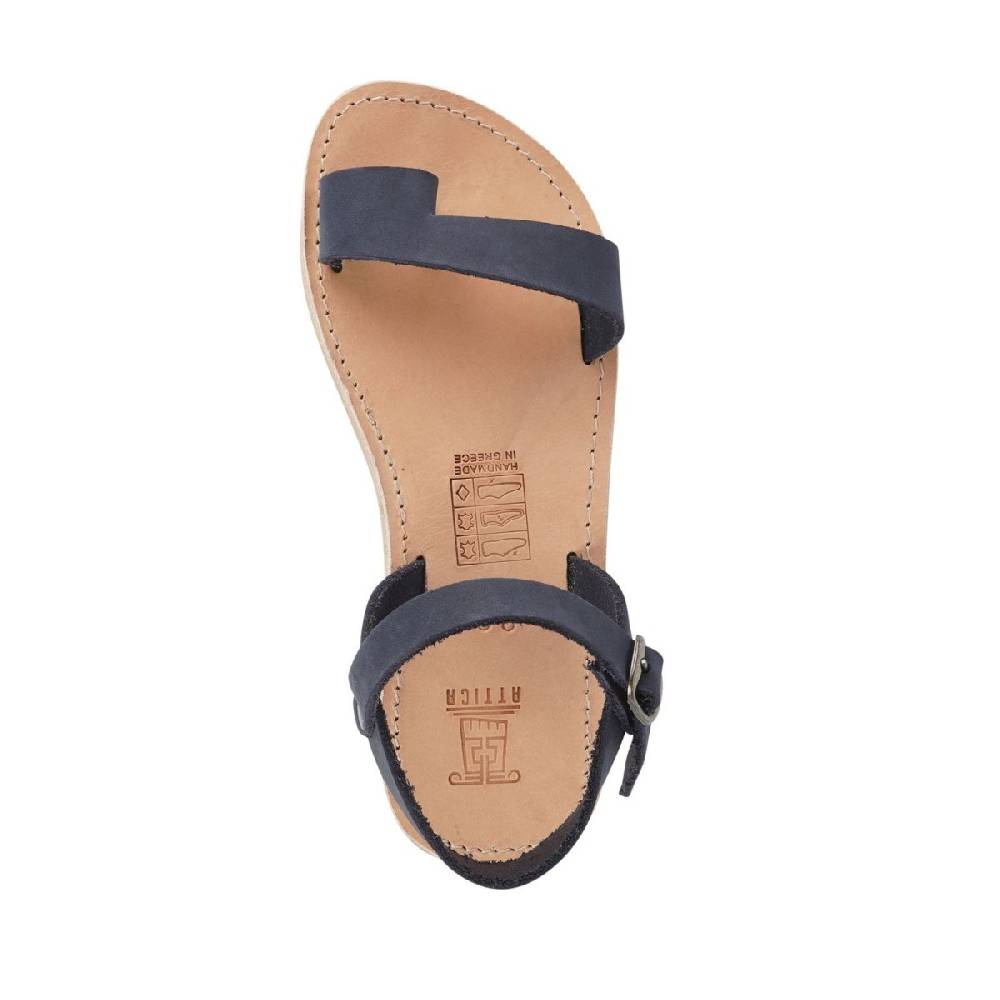 Lartigiano Del Cuoio Sandali infradito da bambino in pelle nubuk blu chiusura con fibbia Italy