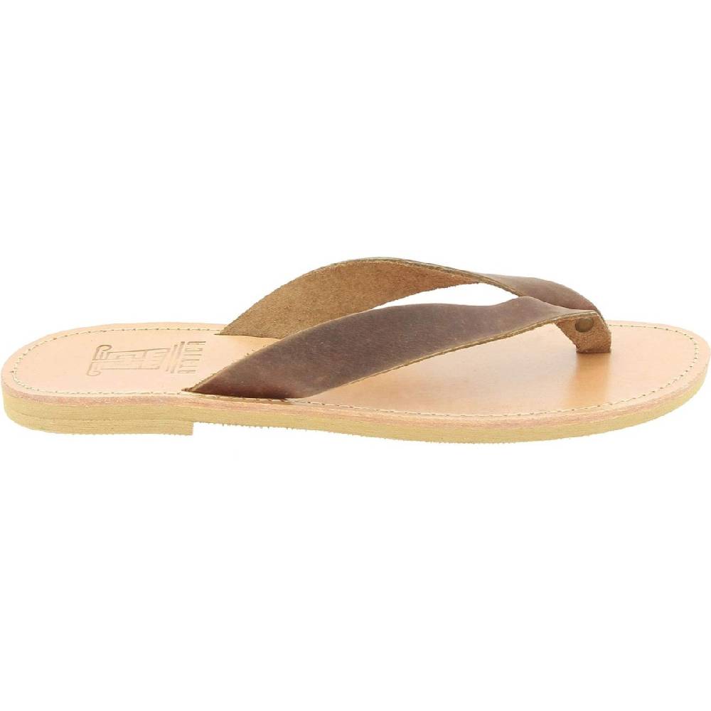 Lartigiano Del Cuoio Infradito uomo in nubuck testa di moro handmade in Greece Spedizione Gratuita