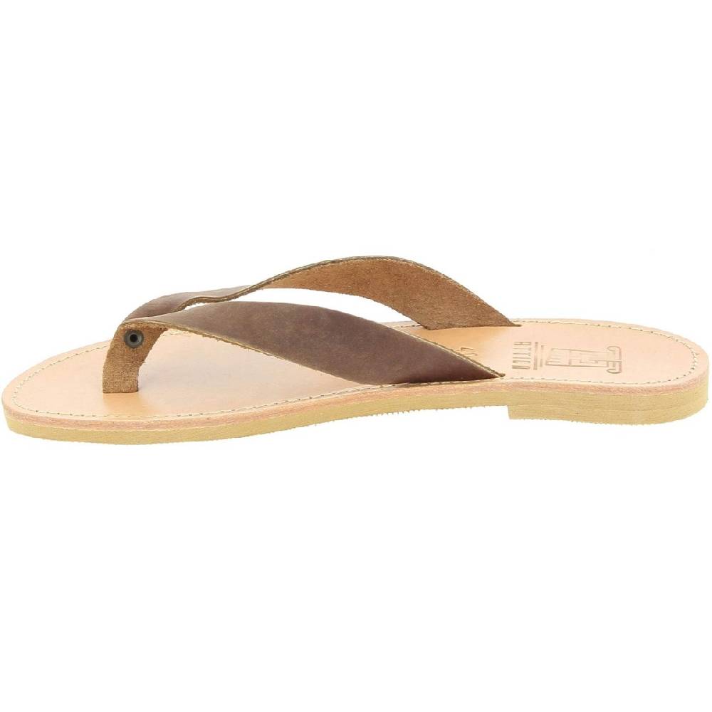 Lartigiano Del Cuoio Infradito uomo in nubuck testa di moro handmade in Greece Spedizione Gratuita