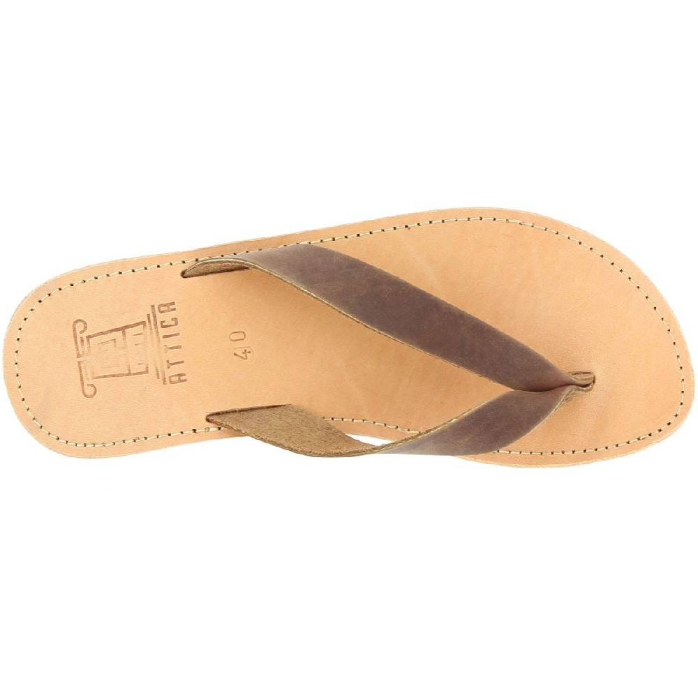 Lartigiano Del Cuoio Infradito uomo in nubuck testa di moro handmade in Greece Spedizione Gratuita