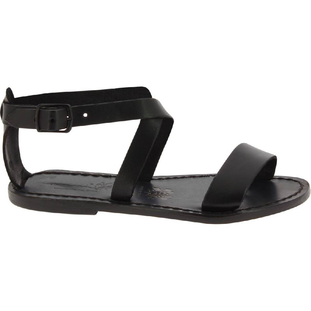 Lartigiano Del Cuoio Sandali donna in pelle nero fatti a mano in Italia Sconto