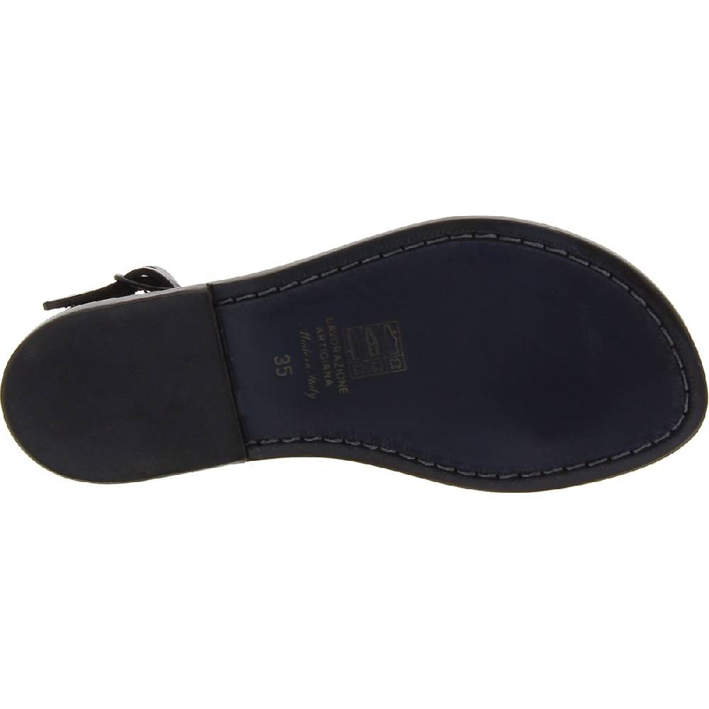 Lartigiano Del Cuoio Sandali donna in pelle nero fatti a mano in Italia Sconto