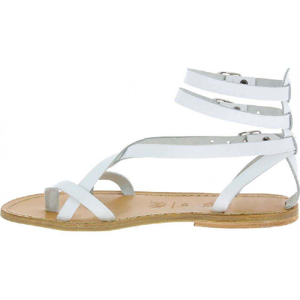 Lartigiano Del Cuoio Sandali gladiatore fatti a mano in pelle colore bianco Economico