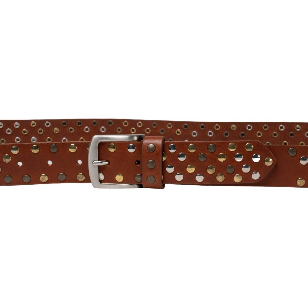 Lartigiano Del Cuoio Cintura in cuoio con borchie in metallo unisex Negozio