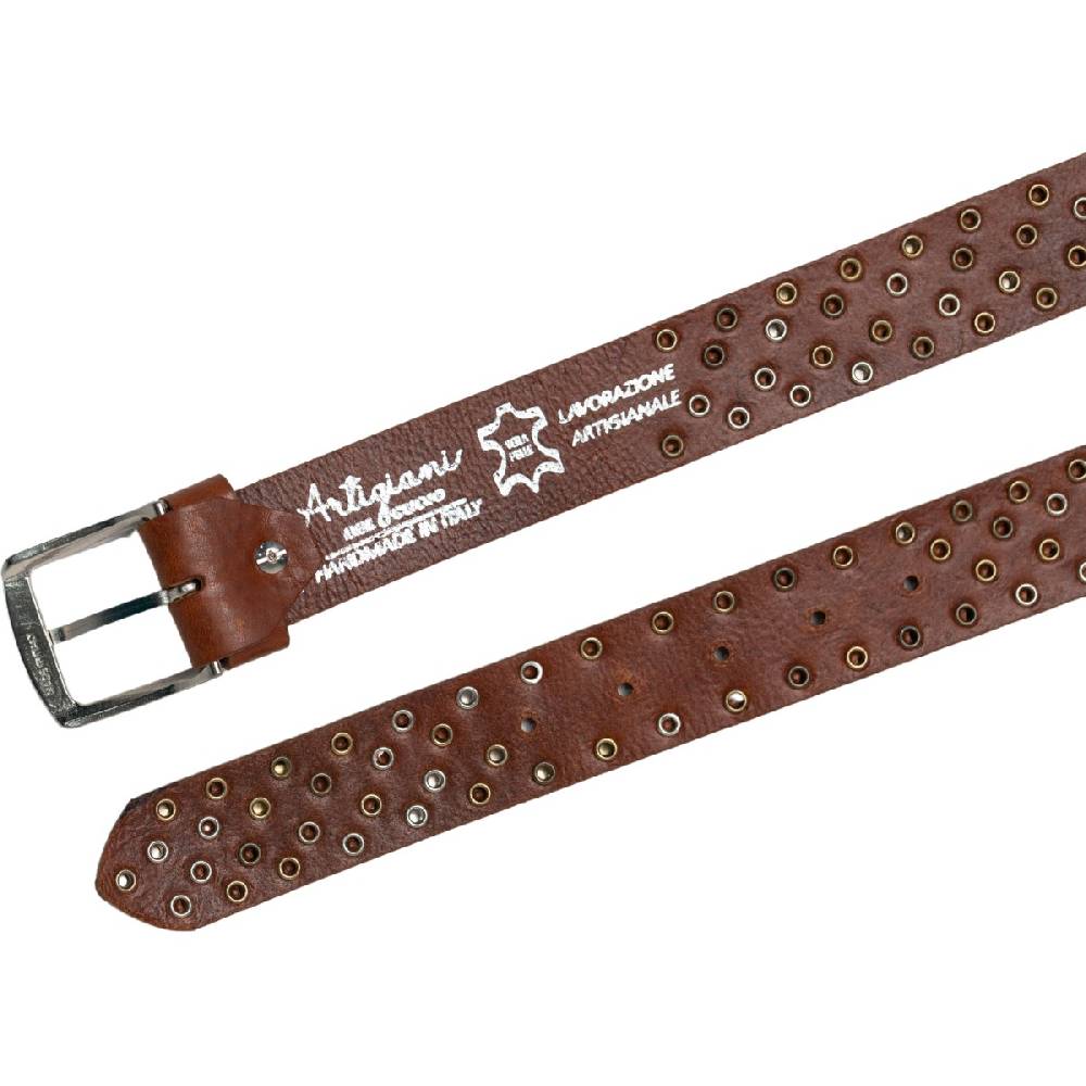 Lartigiano Del Cuoio Cintura in cuoio con borchie in metallo unisex Negozio