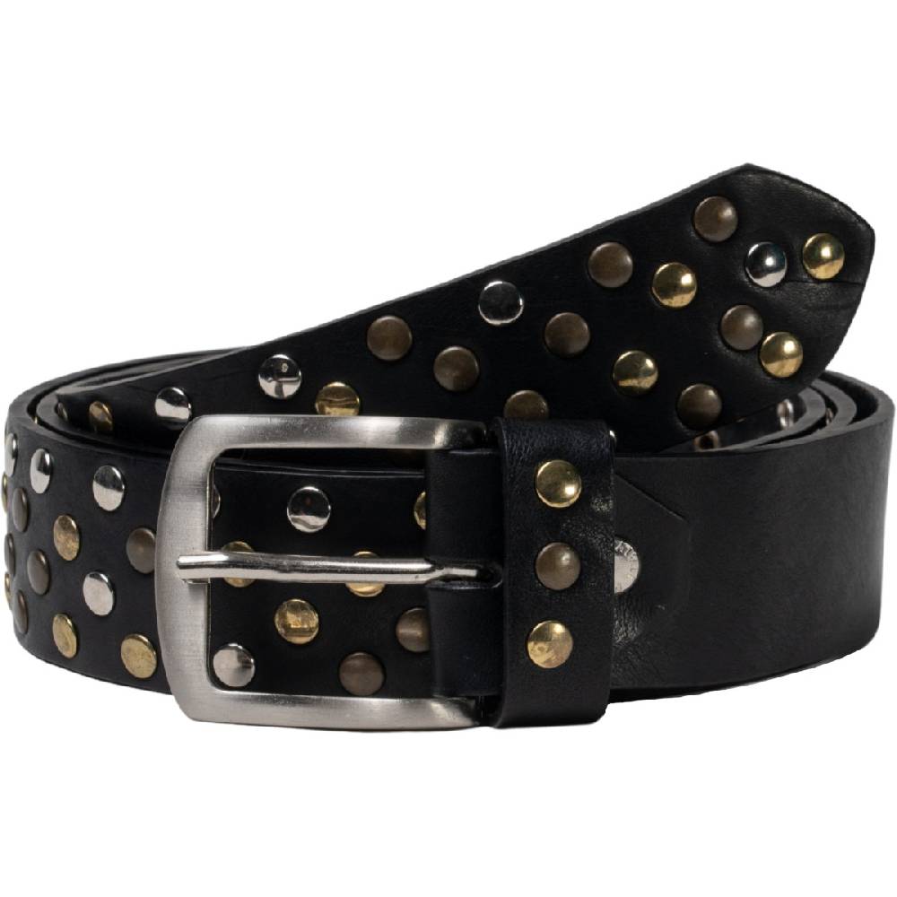 Lartigiano Del Cuoio Cintura in pelle nera con borchie metalliche unisex Nuova