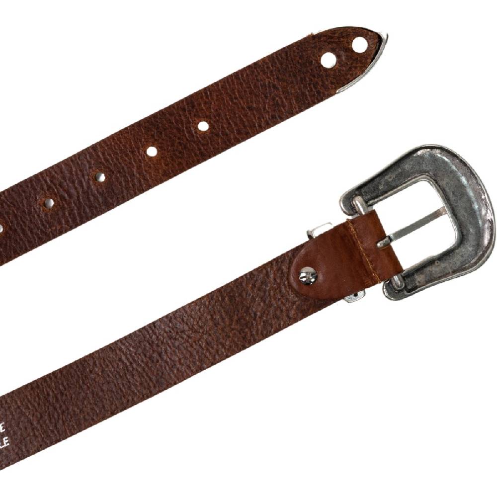 Lartigiano Del Cuoio Cintura western donna in cuoio con fibbia in metallo inciso Moda