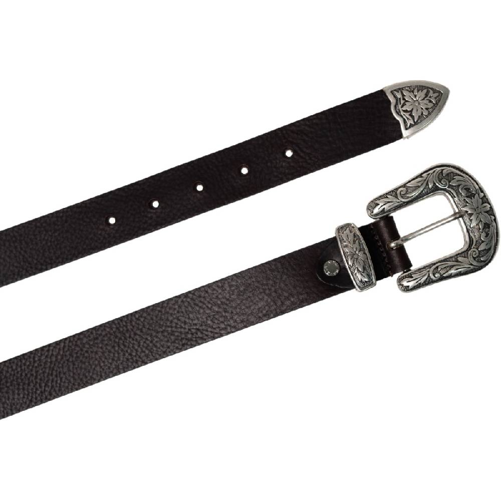 Lartigiano Del Cuoio Cintura western donna in pelle marrone scuro con fibbia in metallo 2025