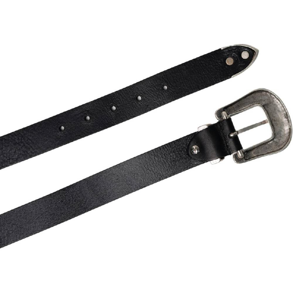 Lartigiano Del Cuoio Cintura western donna in pelle nera con fibbia in metallo Italy
