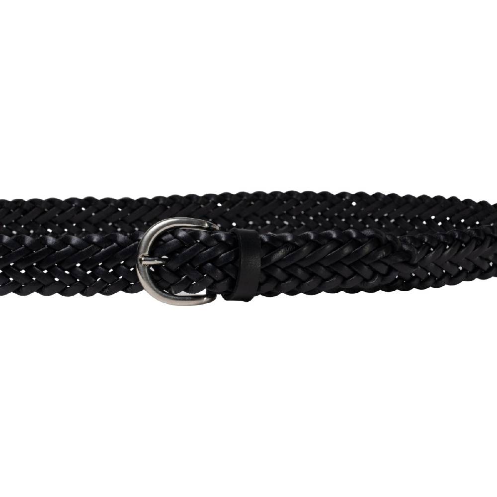 Lartigiano Del Cuoio Cintura intrecciata a mano in pelle nera 3 cm Qualità Garantita