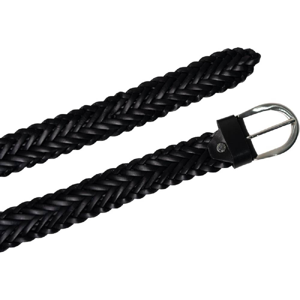 Lartigiano Del Cuoio Cintura intrecciata a mano in pelle nera 3 cm Qualità Garantita