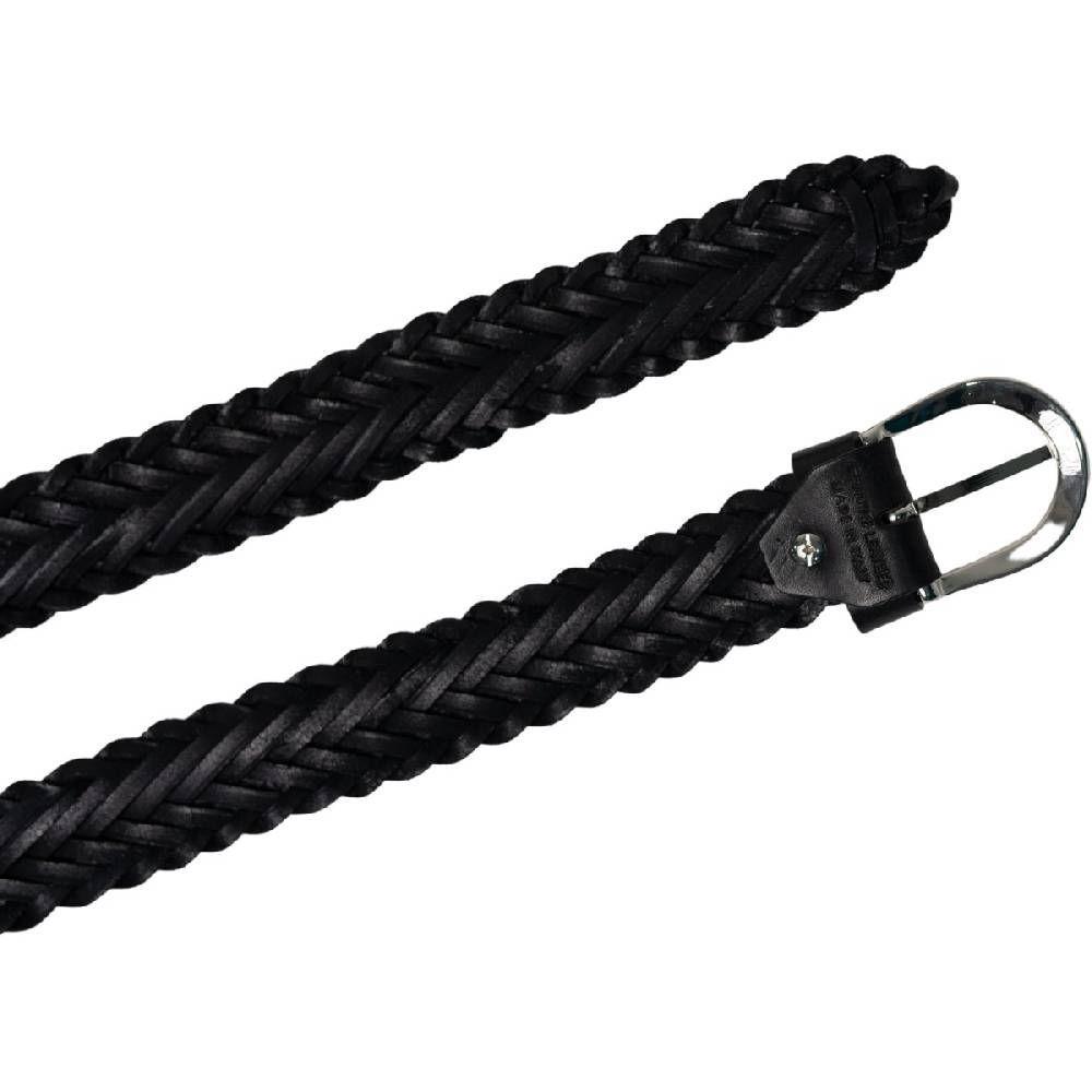 Lartigiano Del Cuoio Cintura intrecciata a mano in pelle nera 3 cm Qualità Garantita