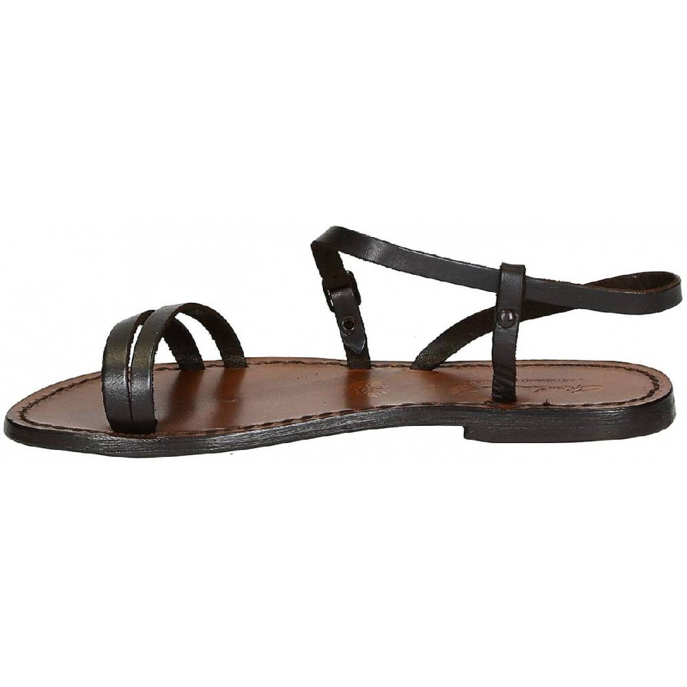 Lartigiano Del Cuoio Sandali schiava bassi da donna color testa di moro Shopping Online