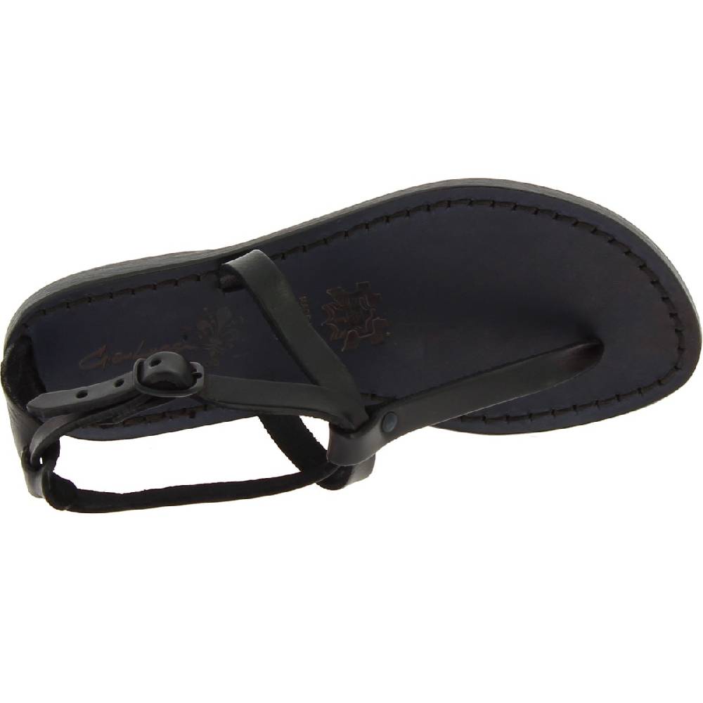 Lartigiano Del Cuoio Sandalo infradito da donna in pelle nero artigianali In Vendita