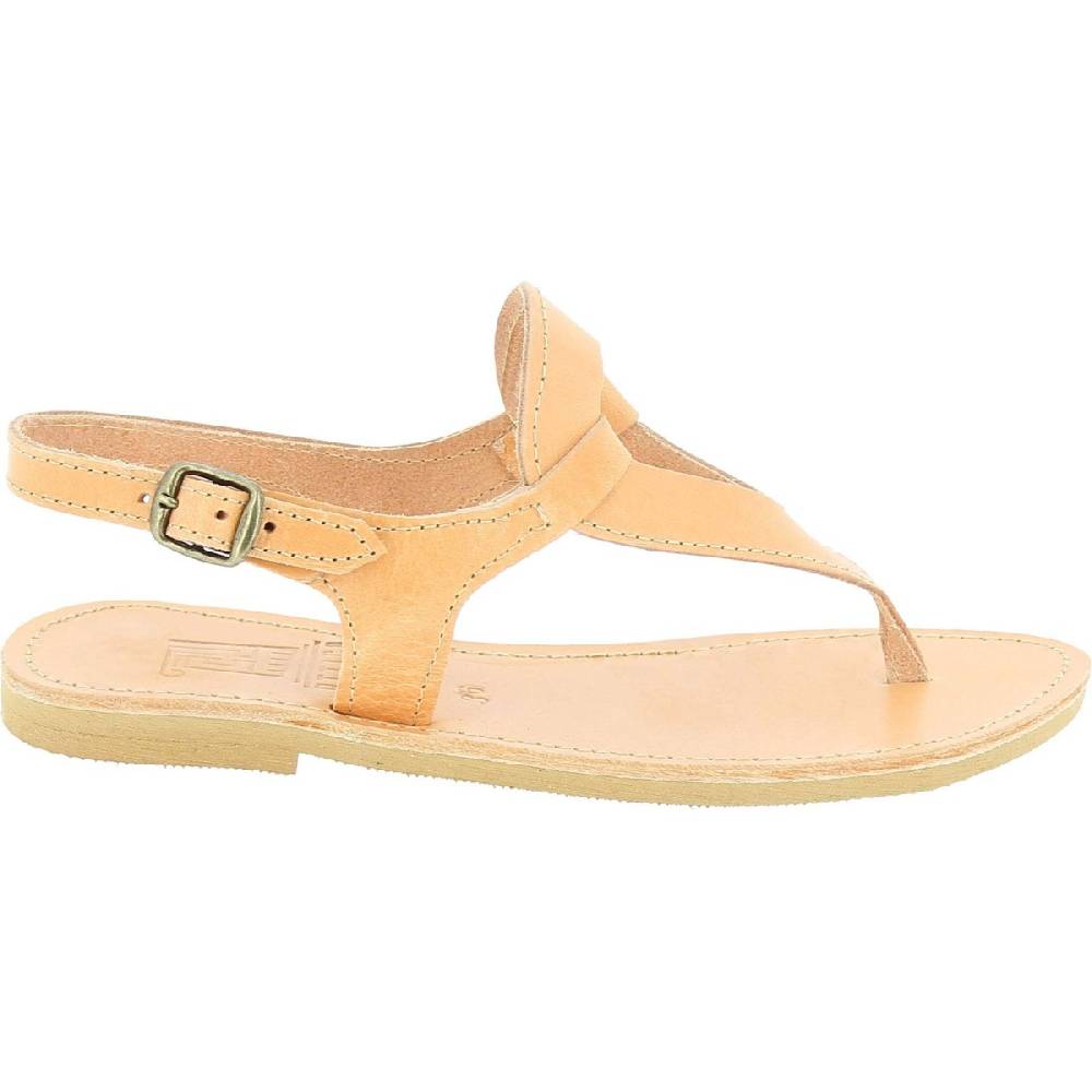 Lartigiano Del Cuoio Sandali infradito a goccia da donna fatti a mano in pelle di vitello colore nude Vendita Economica