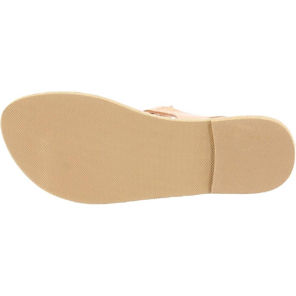 Lartigiano Del Cuoio Sandali infradito a goccia da donna fatti a mano in pelle di vitello colore nude Vendita Economica