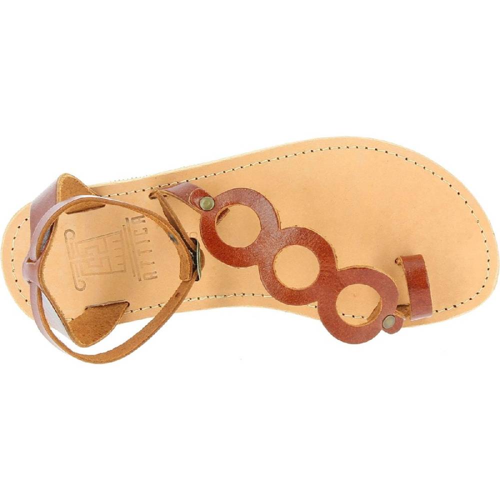 Lartigiano Del Cuoio Sandali infradito a cerchi da donna fatti a mano in pelle di vitello marrone Vendite Flash