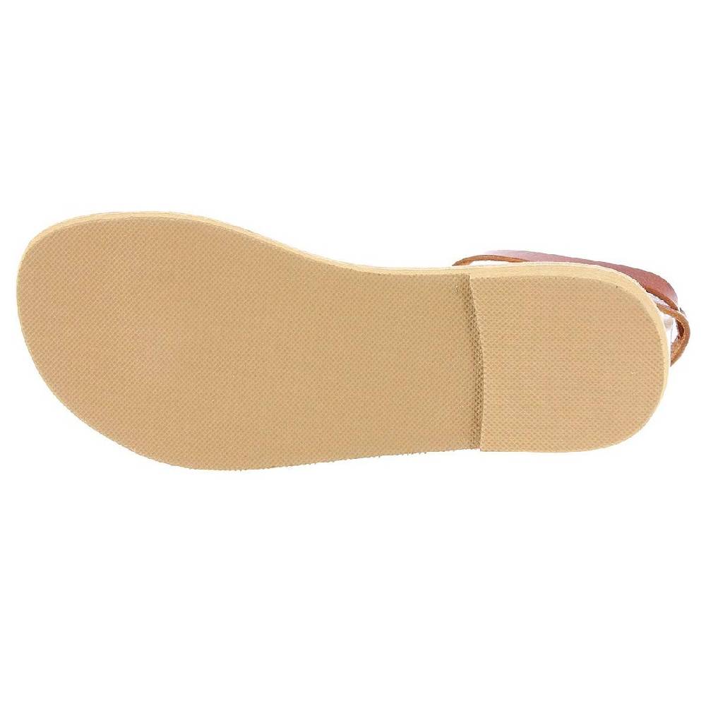 Lartigiano Del Cuoio Sandali infradito a cerchi da donna fatti a mano in pelle di vitello marrone Vendite Flash