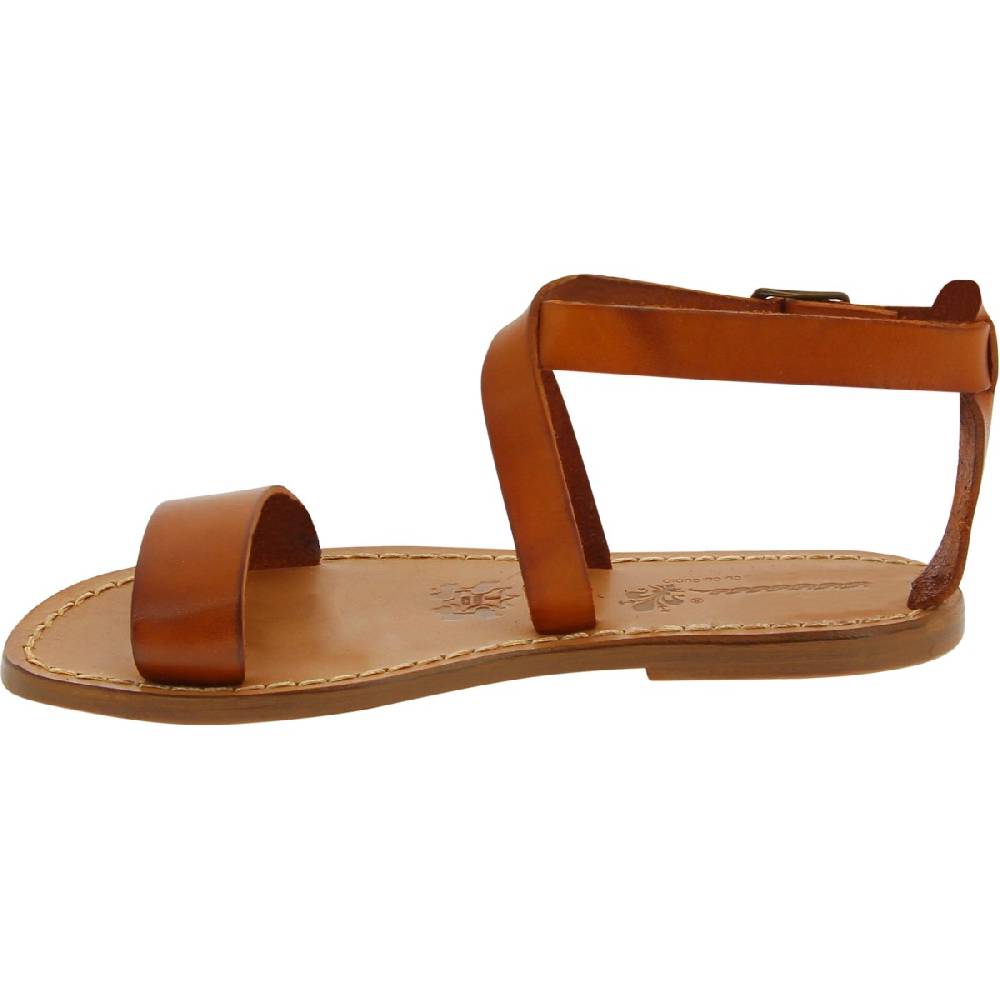 Lartigiano Del Cuoio Sandali donna in pelle color cuoio fatti a mano in Italia In Saldo