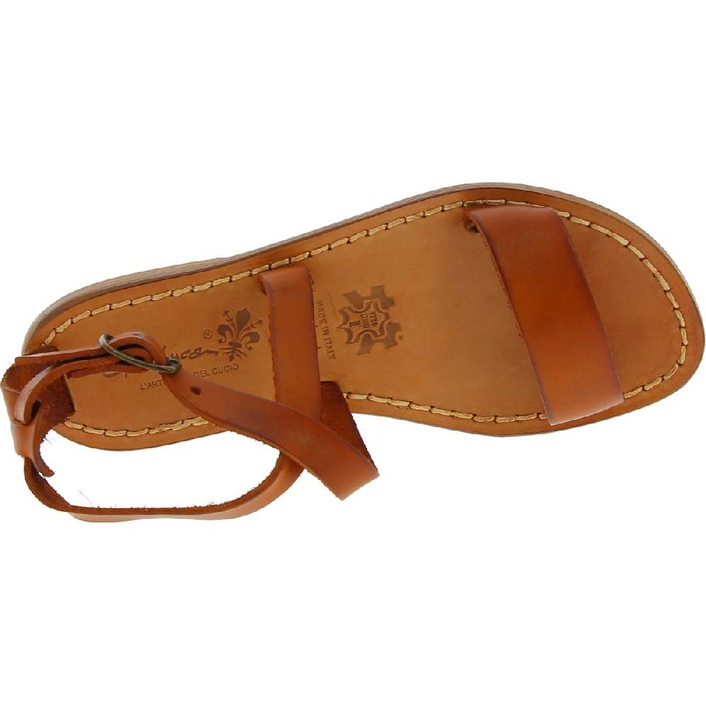 Lartigiano Del Cuoio Sandali donna in pelle color cuoio fatti a mano in Italia In Saldo