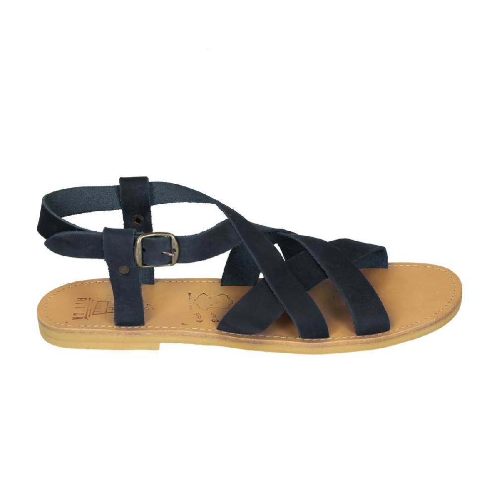 Lartigiano Del Cuoio Sandali infradito da uomo in pelle nabuk nero fatti a mano Promozione